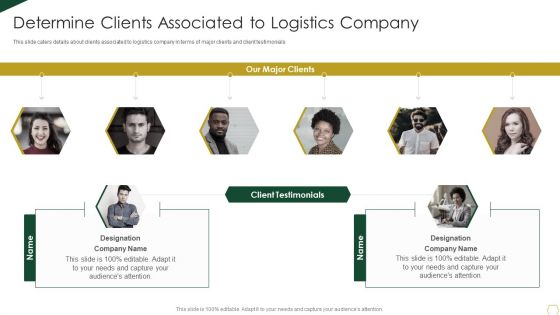Warehousing Business Fund Raising Pitch Deck Determine Clients Associated To Logistics Company Microsoft PDF Warehousing Business Fund Raising Pitch Deck Determine Clients Associated To Logistics Company Microsoft PDF