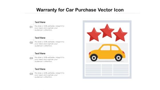 Warranty For Car Purchase Vector Icon Ppt PowerPoint Presentation Portfolio Format Ideas PDF