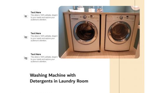Washing Machine With Detergents In Laundry Room Ppt PowerPoint Presentation File Elements PDF