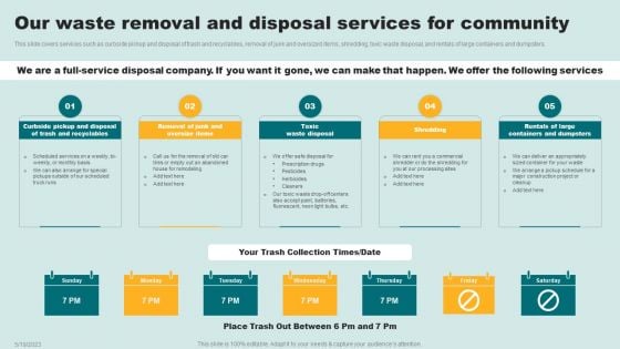 Waste Recycling Services Proposal Our Waste Removal And Disposal Services For Community Clipart PDF Waste Recycling Services Proposal Our Waste Removal And Disposal Services For Community Clipart PDF