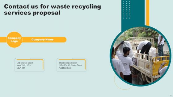 Waste Recycling Services Proposal Ppt PowerPoint Presentation Complete Deck With Slides