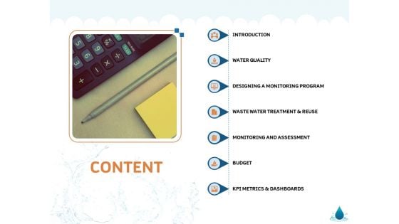 Water NRM Content Ppt Infographics Shapes PDF