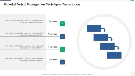 Waterfall Project Management Techniques Process Icon Elements PDF