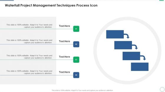 Waterfall Project Management Techniques Process Icon Elements PDF