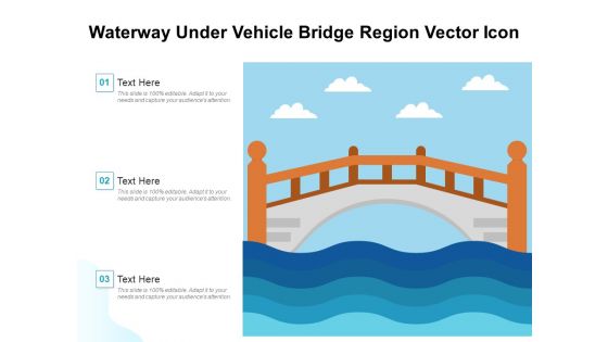 Waterway Under Vehicle Bridge Region Vector Icon Ppt PowerPoint Presentation File Slide Portrait PDF