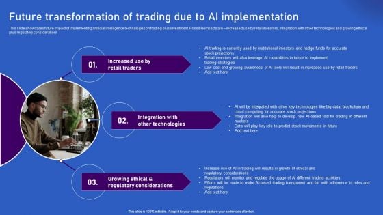 Ways Artificial Intelligence Is Transforming Finance Sector Future Transformation Of Trading Due Elements PDF