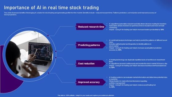 Ways Artificial Intelligence Is Transforming Finance Sector Importance Of AI In Real Time Stock Trading Slides PDF