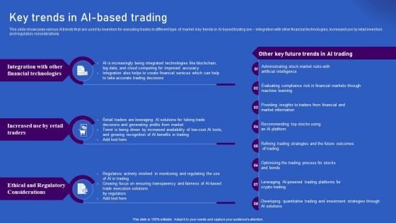 Ways Artificial Intelligence Is Transforming Finance Sector Key Trends In AI-Based Trading Pictures PDF