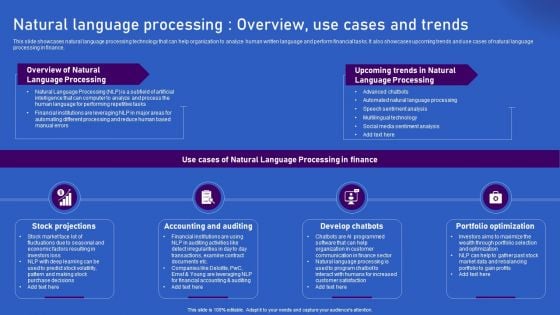 Ways Artificial Intelligence Is Transforming Finance Sector Natural Language Processing Overview Summary PDF