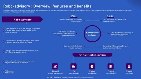 Ways Artificial Intelligence Is Transforming Finance Sector Robo Advisory Overview Features And Benefits Portrait PDF Ways Artificial Intelligence Is Transforming Finance Sector Robo Advisory Overview Features And Benefits Portrait PDF