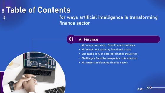 Ways Artificial Intelligence Is Transforming Finance Sector Table Of Contents Rules PDF