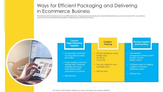 Ways For Efficient Packaging And Delivering In Ecommerce Business Professional PDF