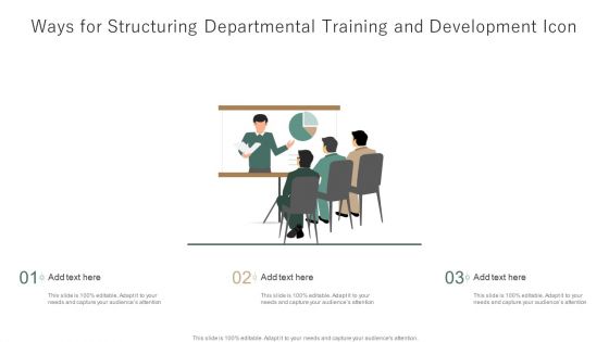 Ways For Structuring Departmental Training And Development Icon Ppt Pictures Objects PDF