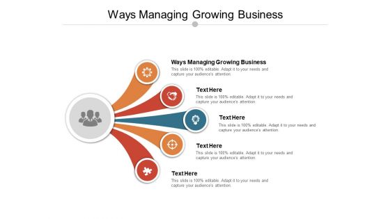 Ways Managing Growing Business Ppt PowerPoint Presentation File Grid Cpb Pdf