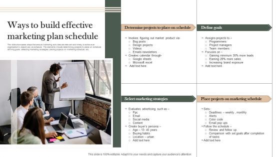 Ways To Build Effective Marketing Plan Schedule Structure PDF