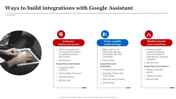 Ways To Build Integrations With Google Assistant Designs PDF Ways To Build Integrations With Google Assistant Designs PDF
