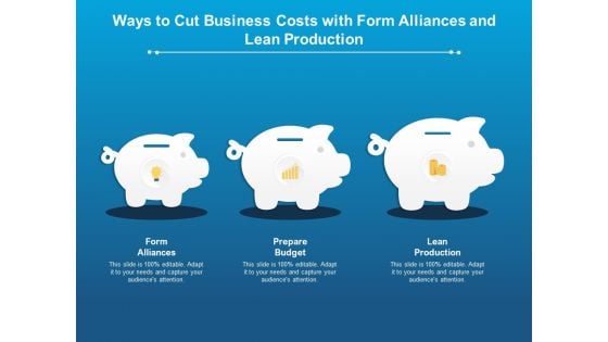 Ways To Cut Business Costs With Form Alliances And Lean Production Ppt PowerPoint Presentation Professional Background Image PDF