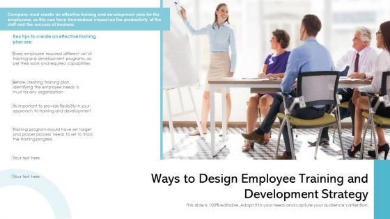 Ways To Design Employee Training And Development Strategy Ppt Portfolio Topics PDF