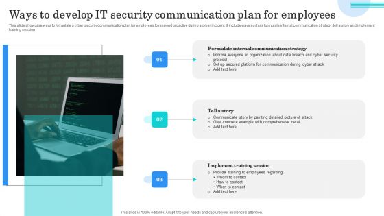 Ways To Develop IT Security Communication Plan For Employees Elements PDF