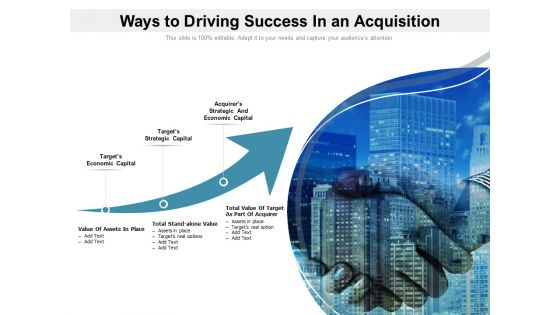 Ways To Driving Success In An Acquisition Ppt PowerPoint Presentation Ideas Slides