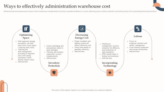 Ways To Effectively Administration Warehouse Cost Themes PDF Ways To Effectively Administration Warehouse Cost Themes PDF