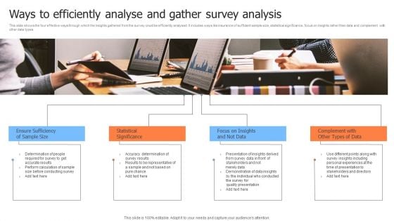 Ways To Efficiently Analyse And Gather Survey Analysis Icons PDF