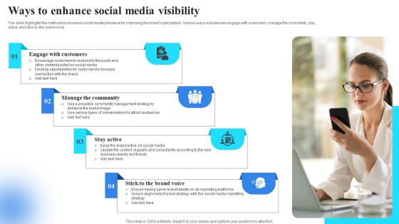 Ways To Enhance Social Media Visibility Diagrams PDF