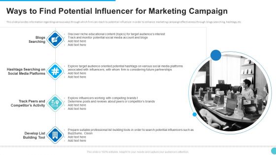 Ways To Find Potential Influencer For Marketing Campaign Themes PDF