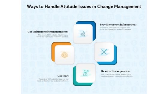Ways To Handle Attitude Issues In Change Management Ppt PowerPoint Presentation Gallery Rules PDF