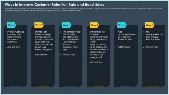 Ways To Improve Customer Retention Rate And Boost Sales Themes PDF