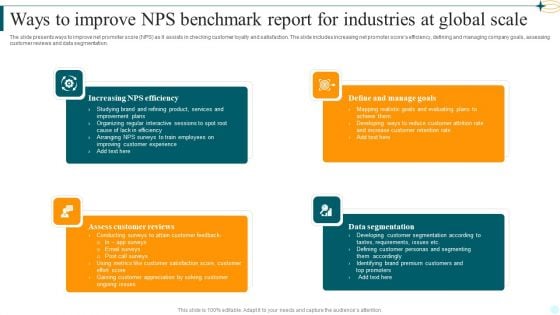 Ways To Improve Nps Benchmark Report For Industries At Global Scale Designs PDF