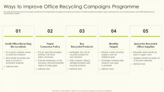 Ways To Improve Office Recycling Campaigns Programme Rules PDF Ways To Improve Office Recycling Campaigns Programme Rules PDF