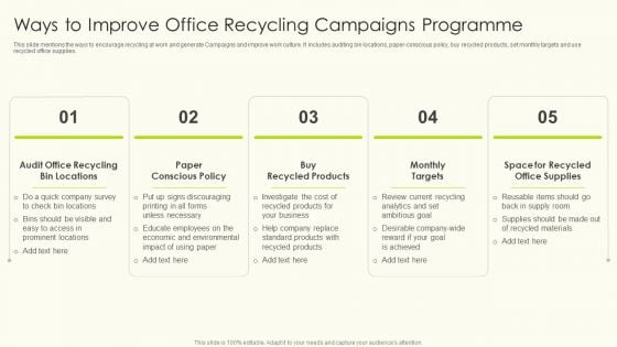 Ways To Improve Office Recycling Campaigns Programme Rules PDF