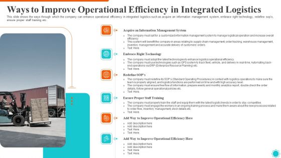 Ways To Improve Operational Efficiency In Integrated Logistics Information PDF