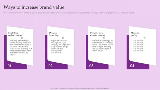 Ways To Increase Brand Value Brand And Equity Evaluation Techniques And Procedures Download PDF