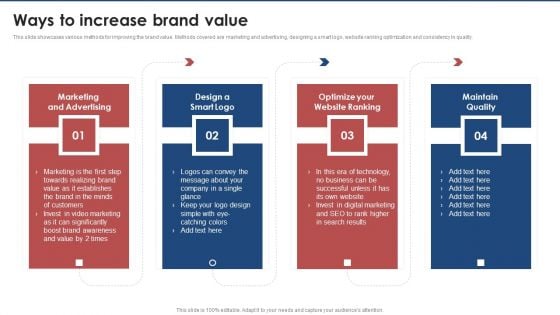 Ways To Increase Brand Value Brand Value Estimation Guide Download PDF