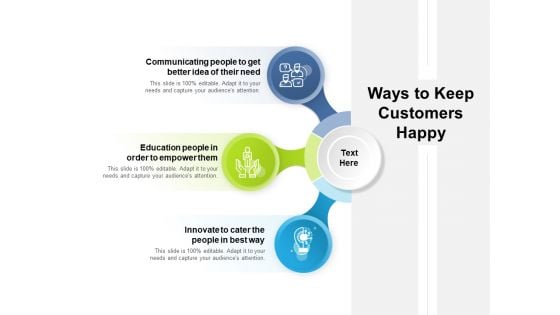 Ways To Keep Customers Happy Ppt PowerPoint Presentation Infographics Show PDF
