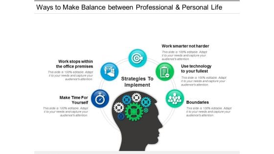 Ways To Make Balance Between Professional And Personal Life Ppt PowerPoint Presentation Portfolio Clipart