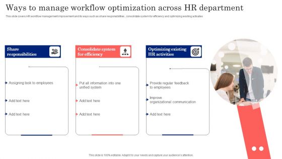 Ways To Manage Workflow Optimization Across HR Department Diagrams PDF