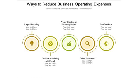 Ways To Reduce Business Operating Expenses Ppt PowerPoint Presentation Summary Slide PDF