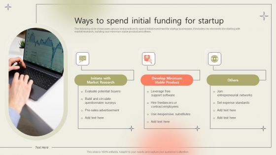 Ways To Spend Initial Funding For Startup Information PDF Ways To Spend Initial Funding For Startup Information PDF
