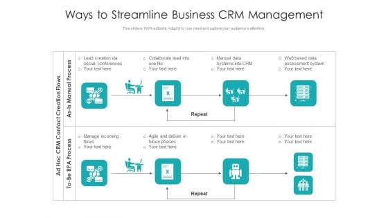 Ways To Streamline Business Crm Management Ppt PowerPoint Presentation Professional Designs Download PDF