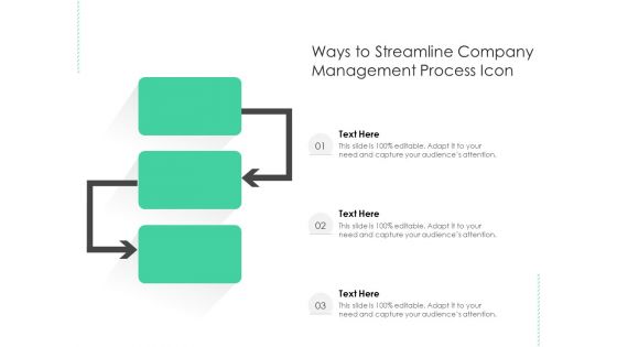 Ways To Streamline Company Management Process Icon Ppt PowerPoint Presentation File Professional PDF