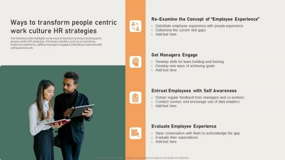 Ways To Transform People Centric Work Culture Hr Strategies Topics PDF