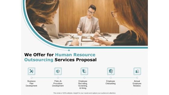 We Offer For Human Resource Outsourcing Services Proposal Ppt File Smartart PDF