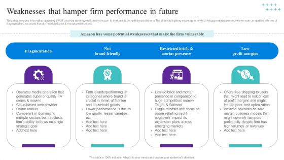 Weaknesses That Hamper Firm Performance In Future Sample PDF