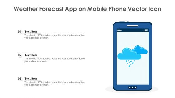 Weather Forecast App On Mobile Phone Vector Icon Ppt Gallery Design Ideas PDF