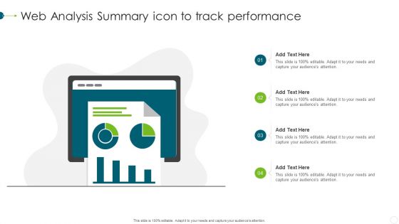 Web Analysis Summary Icon To Track Performance Sample PDF