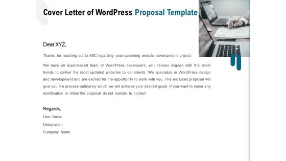 Web Based User Interface Cover Letter Of Wordpress Proposal Ppt Infographics Display PDF