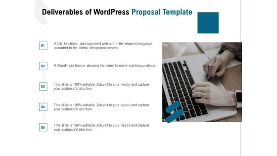 Web Based User Interface Deliverables Of Wordpress Proposal Ppt Outline Design Templates PDF